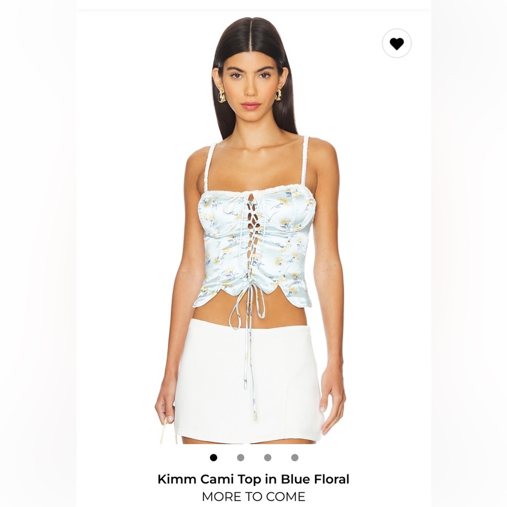 Kimm Women's Blue Floral Lace-Up Cami